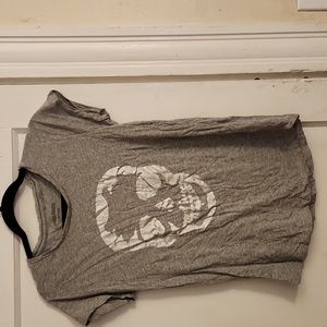 Zadog & Voltaire Skinny Skull T-shirt in gray. Size large.